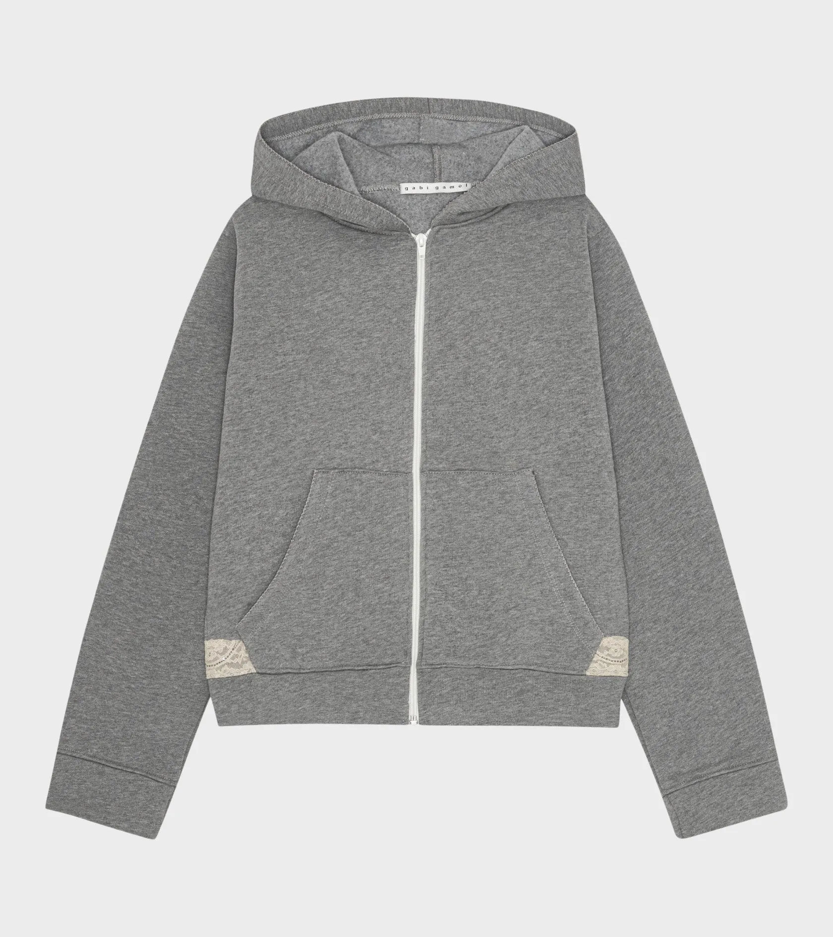 Lace Zip-up Hoodie Dark Grey Melange sold by Dr. Adams