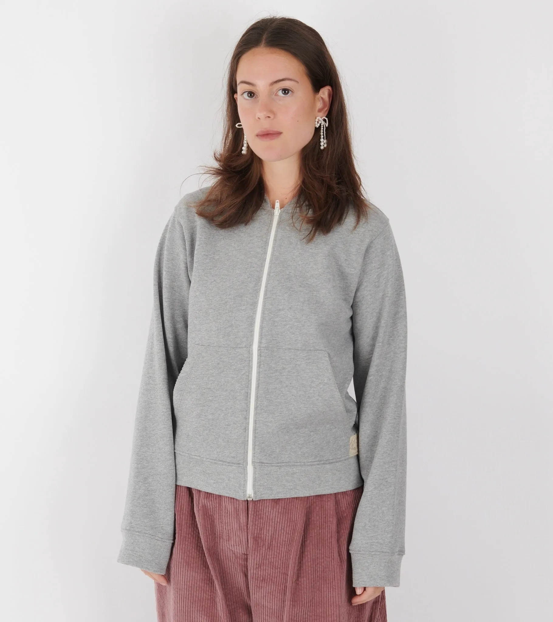 Lace Zip-up Hoodie Dark Grey Melange sold by Dr. Adams product image thumbnail 2