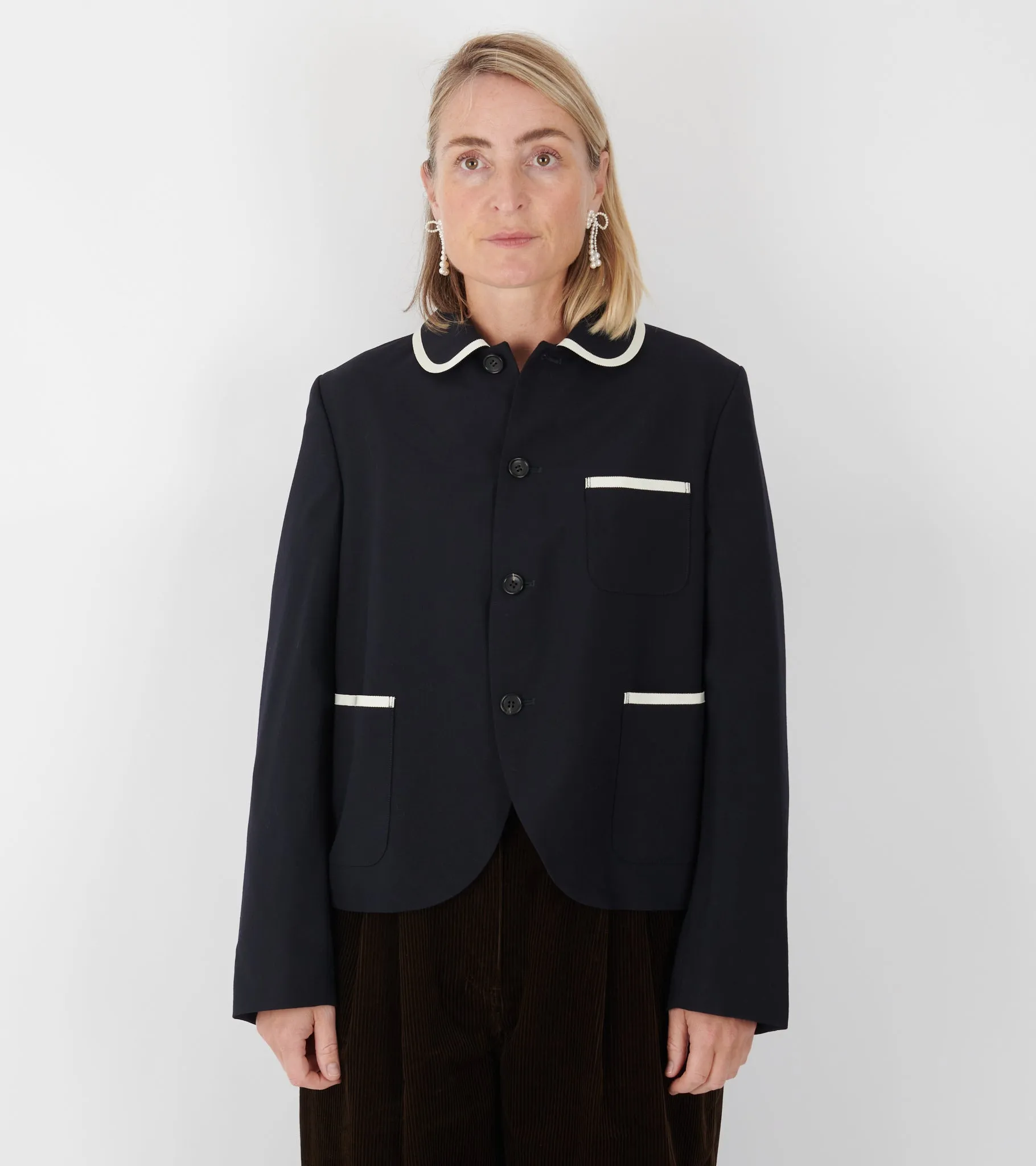 Piping Jacket Navy/White sold by Dr. Adams product image thumbnail 2