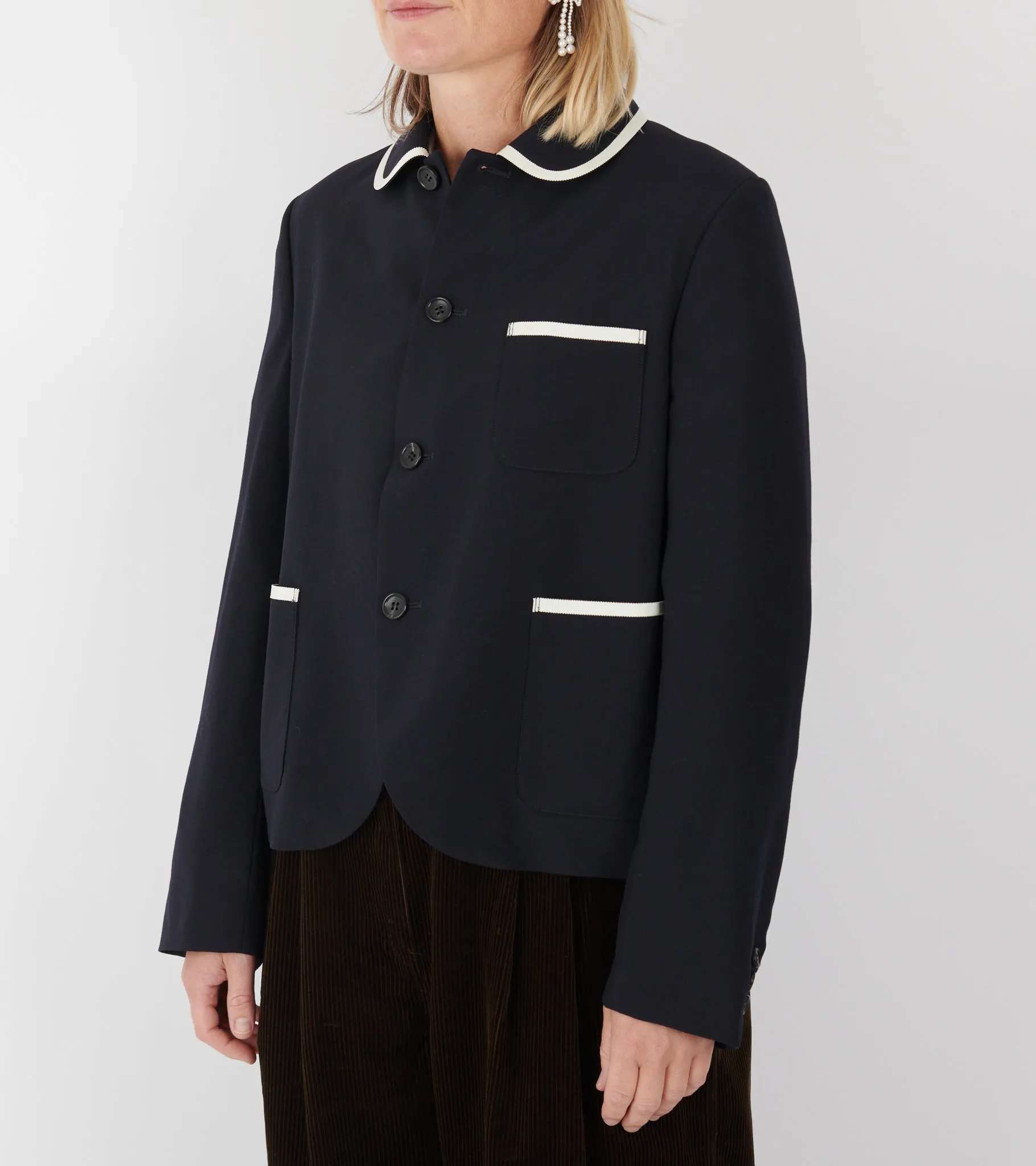 Piping Jacket Navy/White sold by Dr. Adams product image thumbnail 3