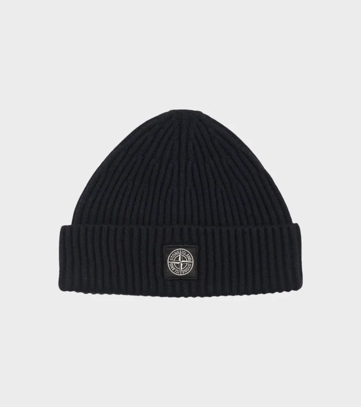 Rib Wool Logo Beanie Navy sold by Dr. Adams