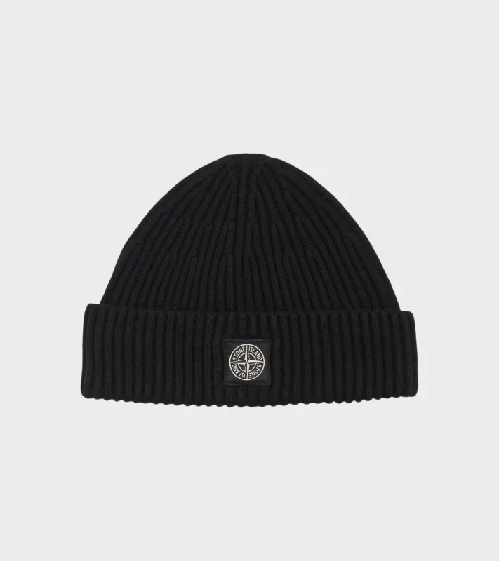 Rib Wool Logo Beanie Black sold by Dr. Adams