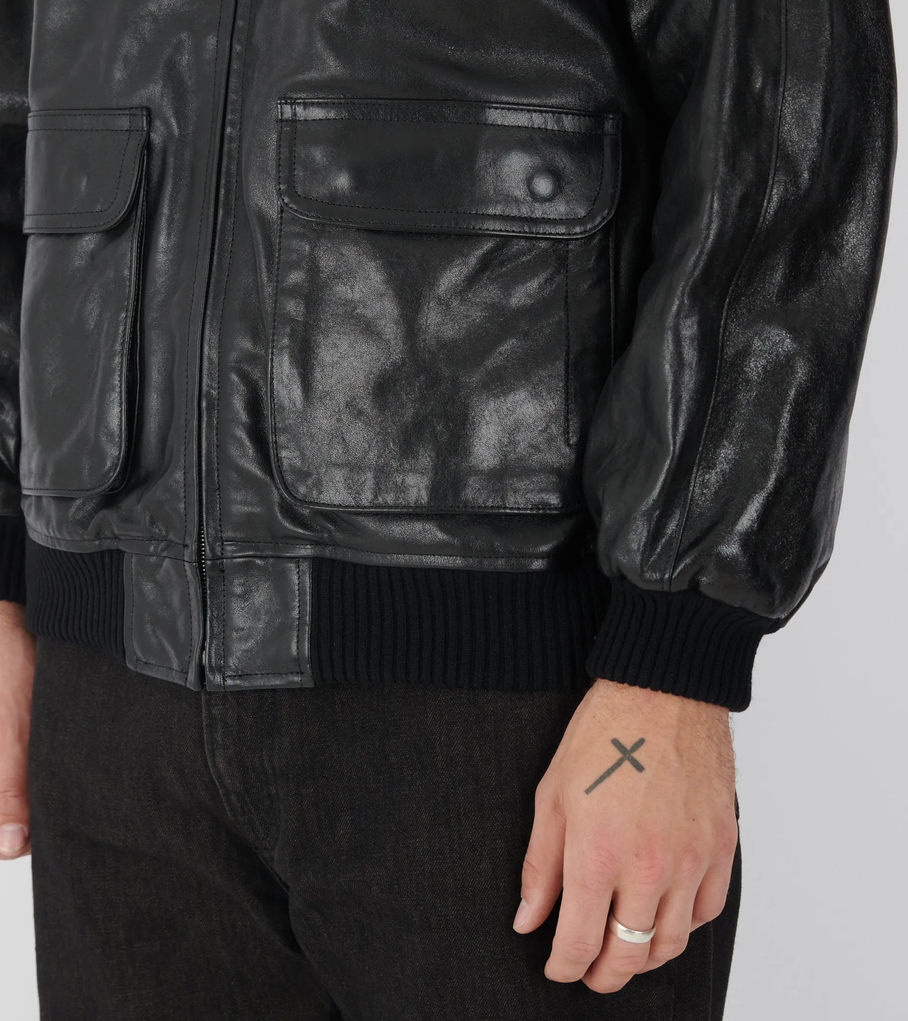 Lamb Leather Zip Blouson Black sold by Dr. Adams product image thumbnail 5