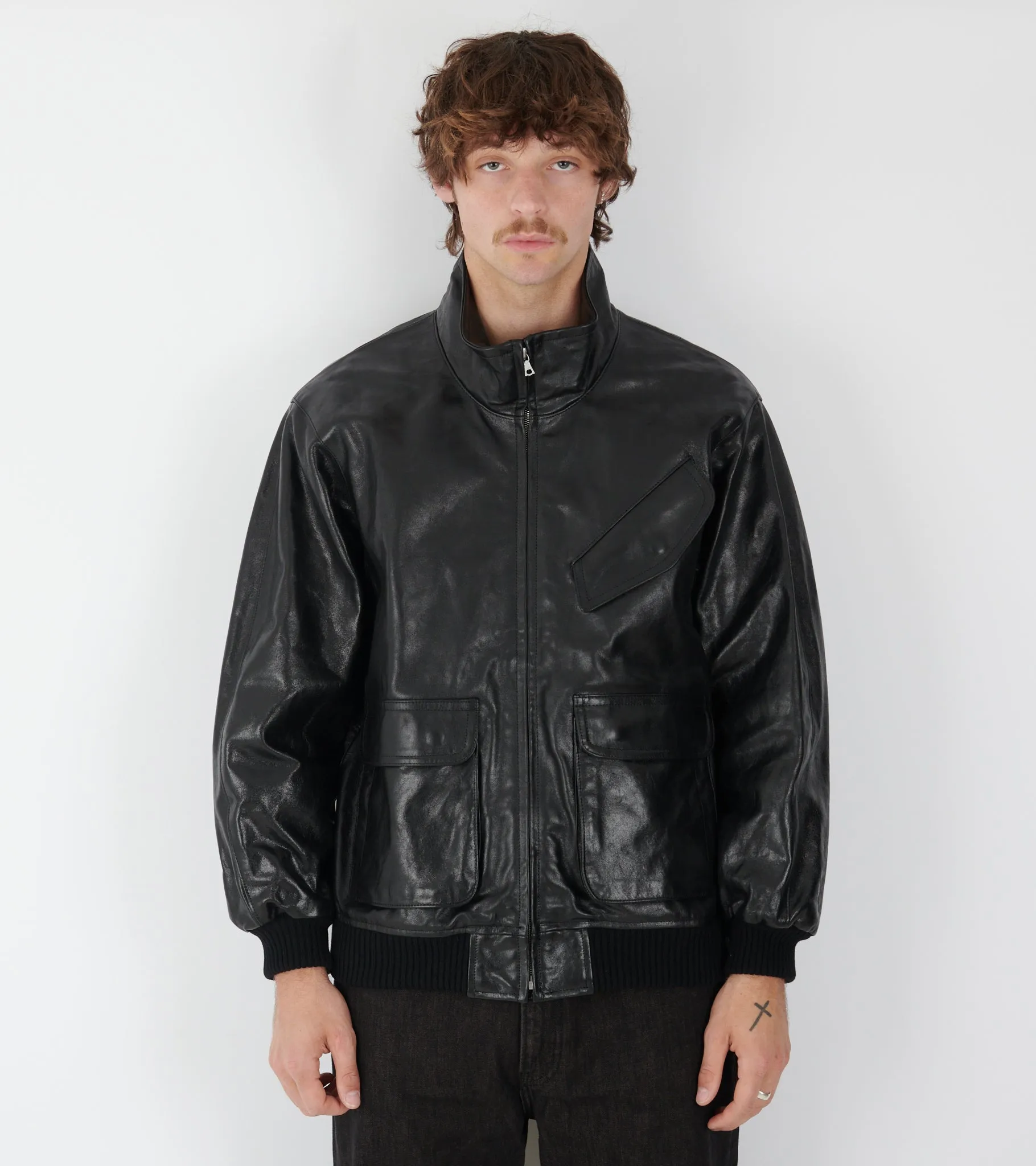 Lamb Leather Zip Blouson Black sold by Dr. Adams product image thumbnail 3