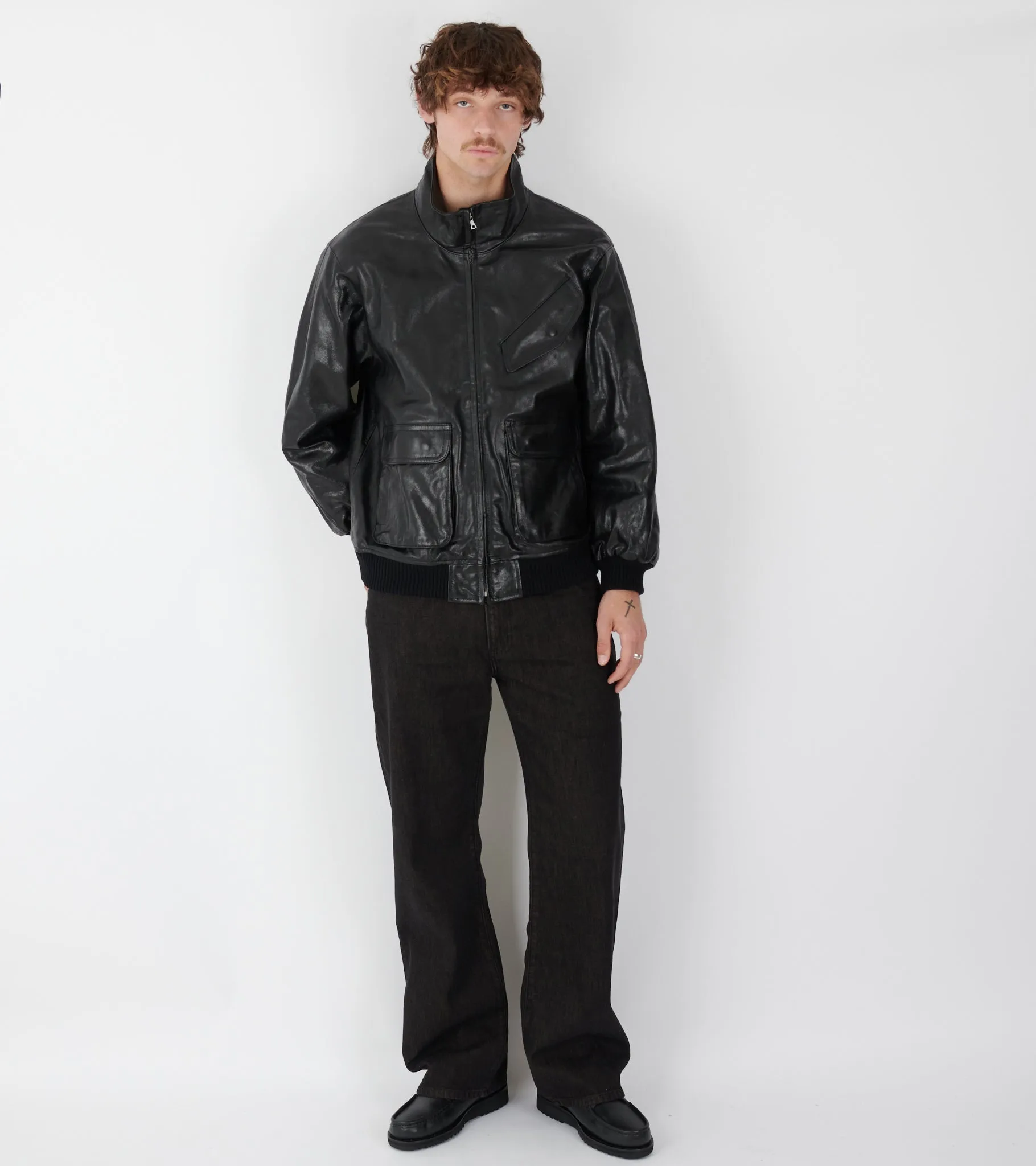 Lamb Leather Zip Blouson Black sold by Dr. Adams product image thumbnail 2