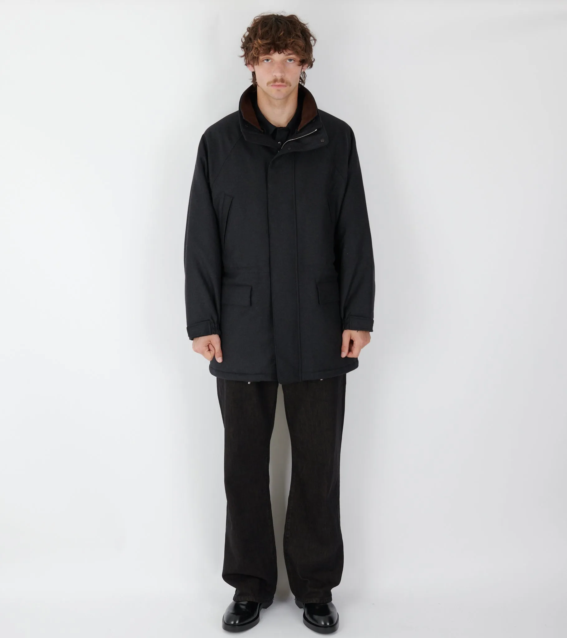 Wool Fulling Flannel Padded Over Blouson Top Charcoal sold by Dr. Adams product image thumbnail 2