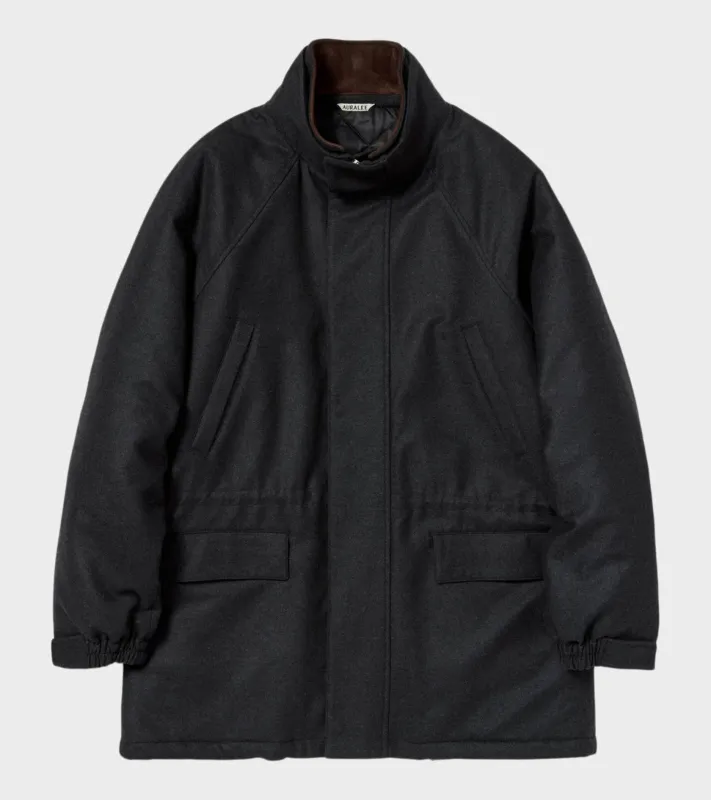 Wool Fulling Flannel Padded Over Blouson Top Charcoal sold by Dr. Adams