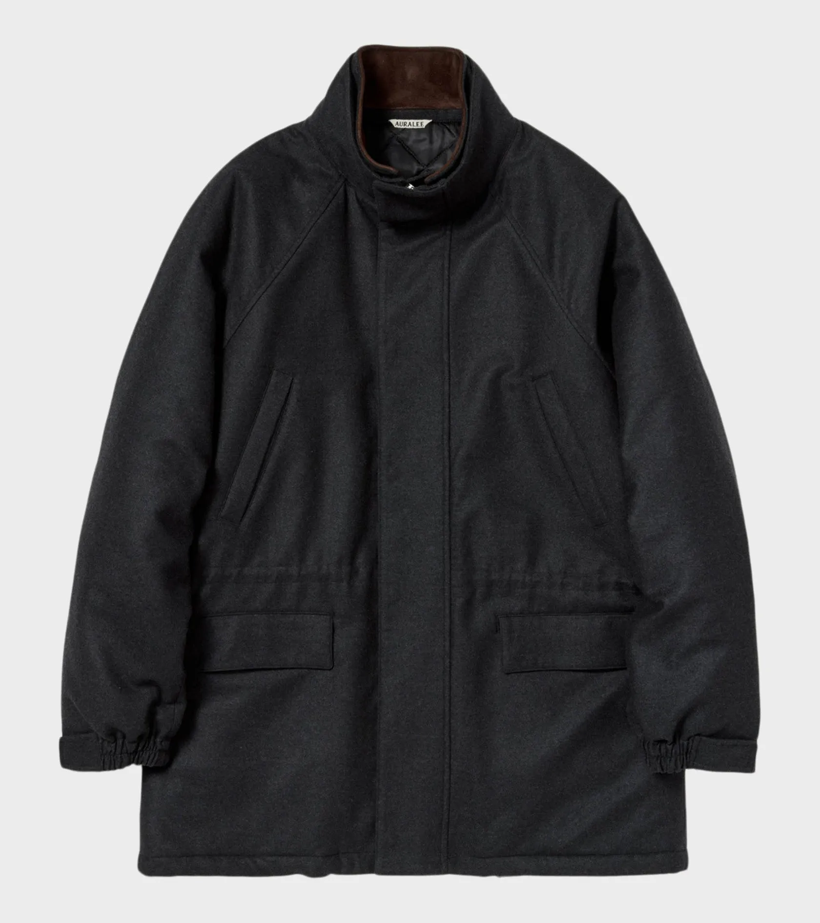 Wool Fulling Flannel Padded Over Blouson Top Charcoal sold by Dr. Adams