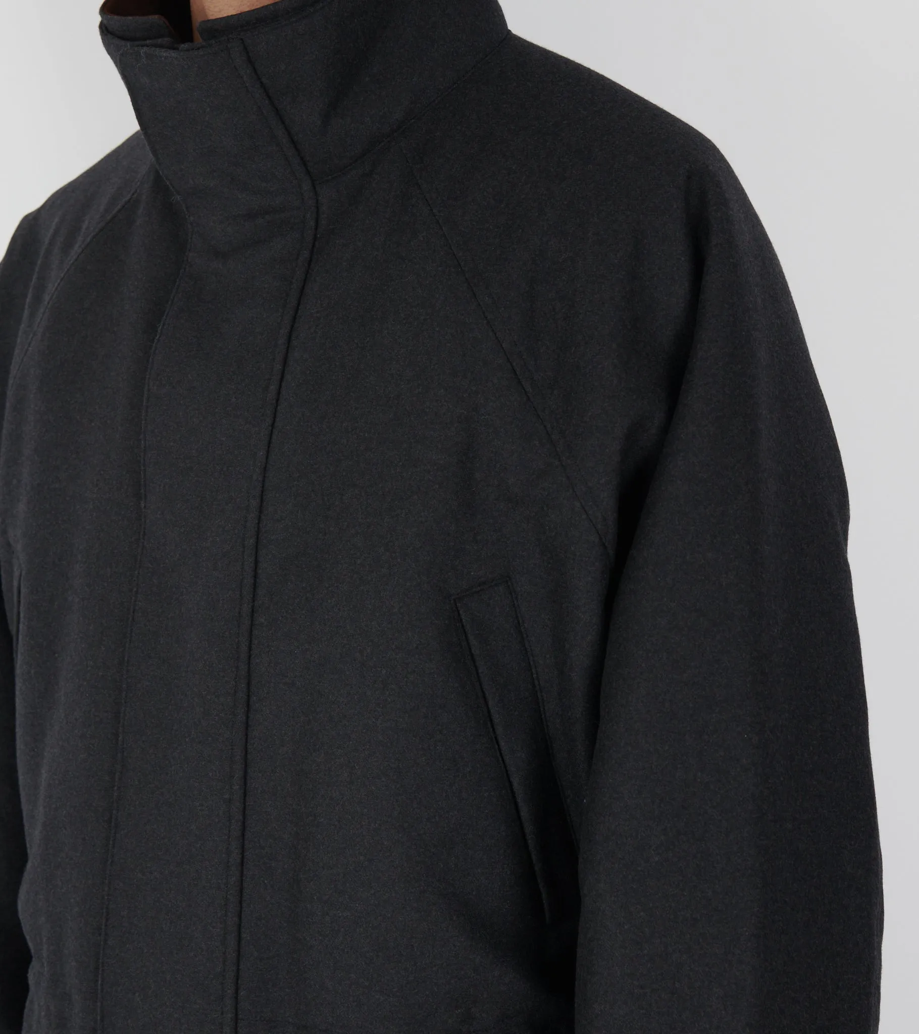 Wool Fulling Flannel Padded Over Blouson Top Charcoal sold by Dr. Adams product image thumbnail 5