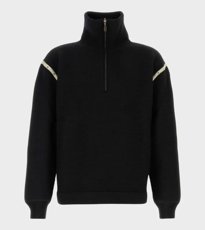 Chunky Wool Half-zip Black sold by Dr. Adams