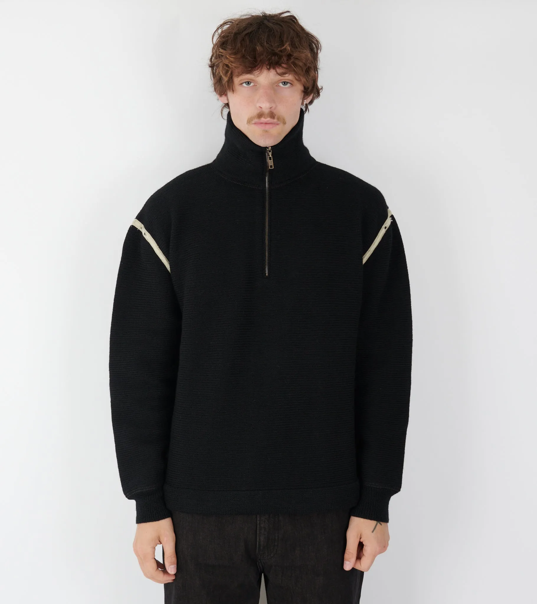 Chunky Wool Half-zip Black sold by Dr. Adams product image thumbnail 3