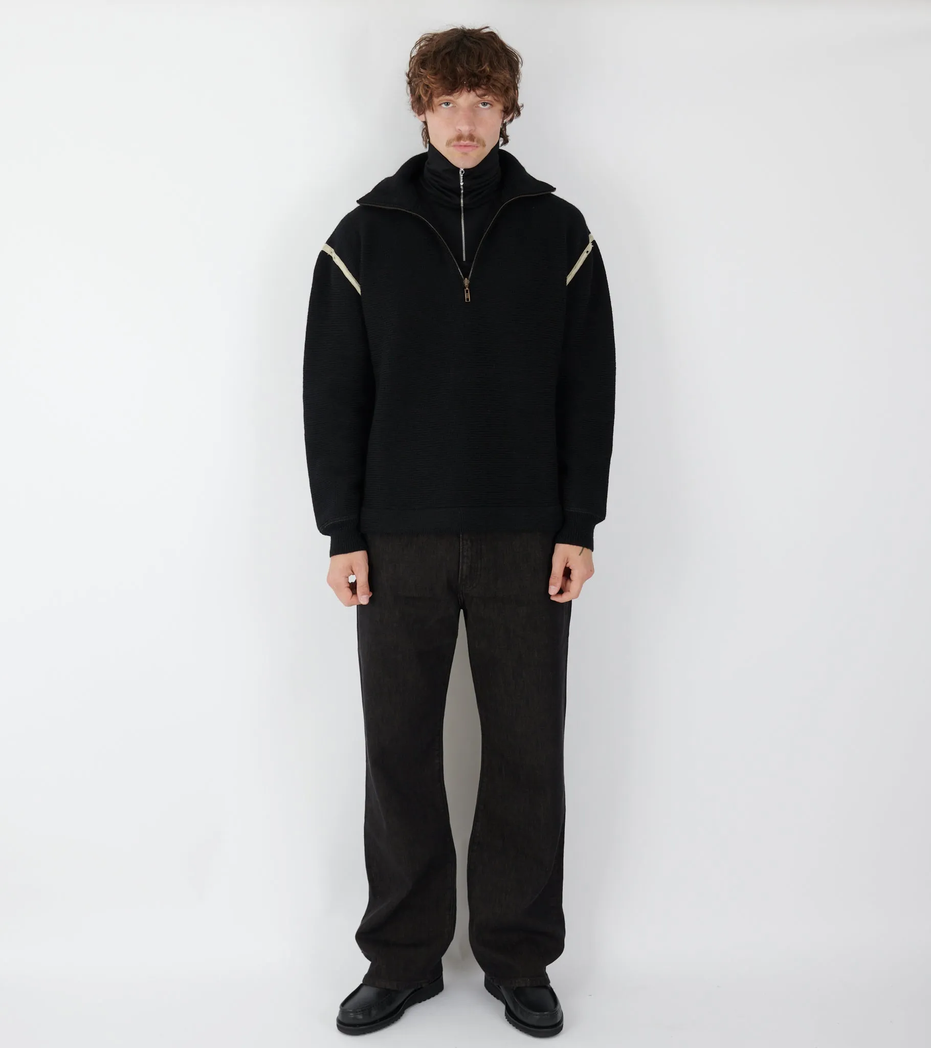 Chunky Wool Half-zip Black sold by Dr. Adams product image thumbnail 2