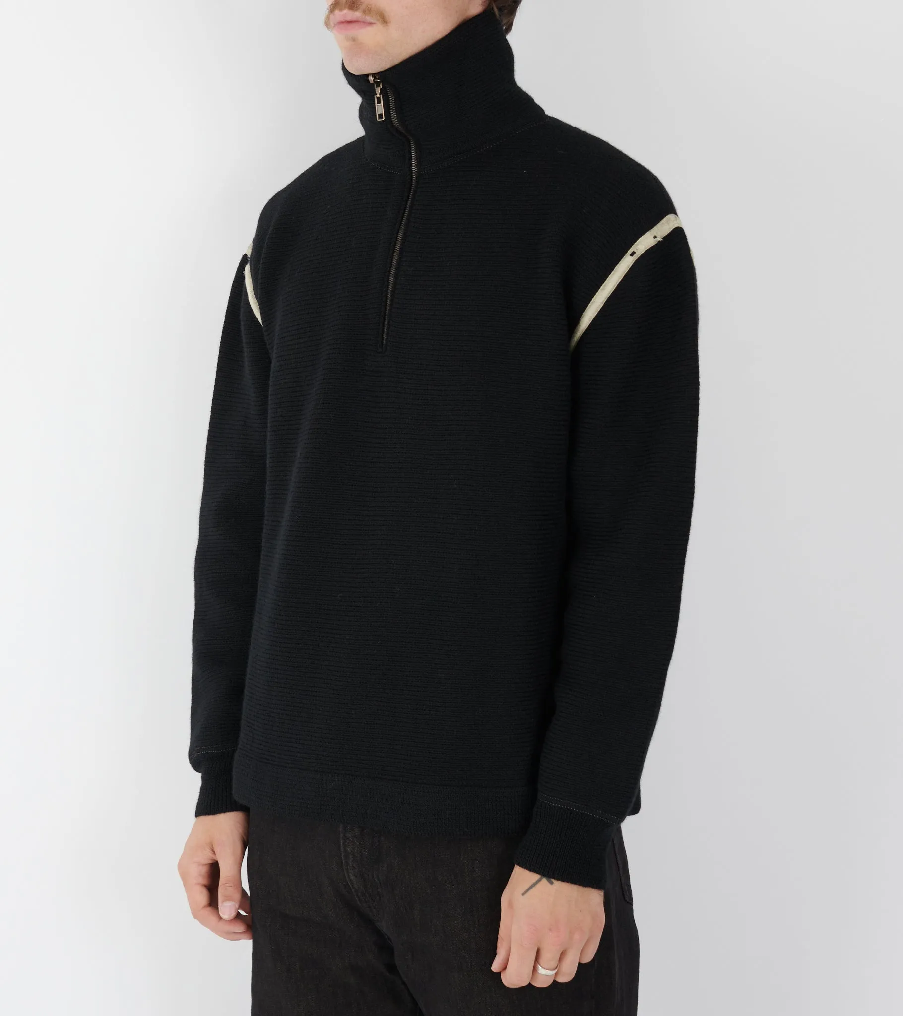 Chunky Wool Half-zip Black sold by Dr. Adams product image thumbnail 4