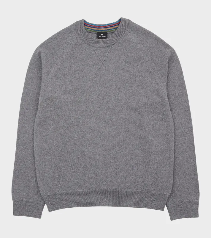 Merino Crewneck Sweater Grey made by Paul Smith