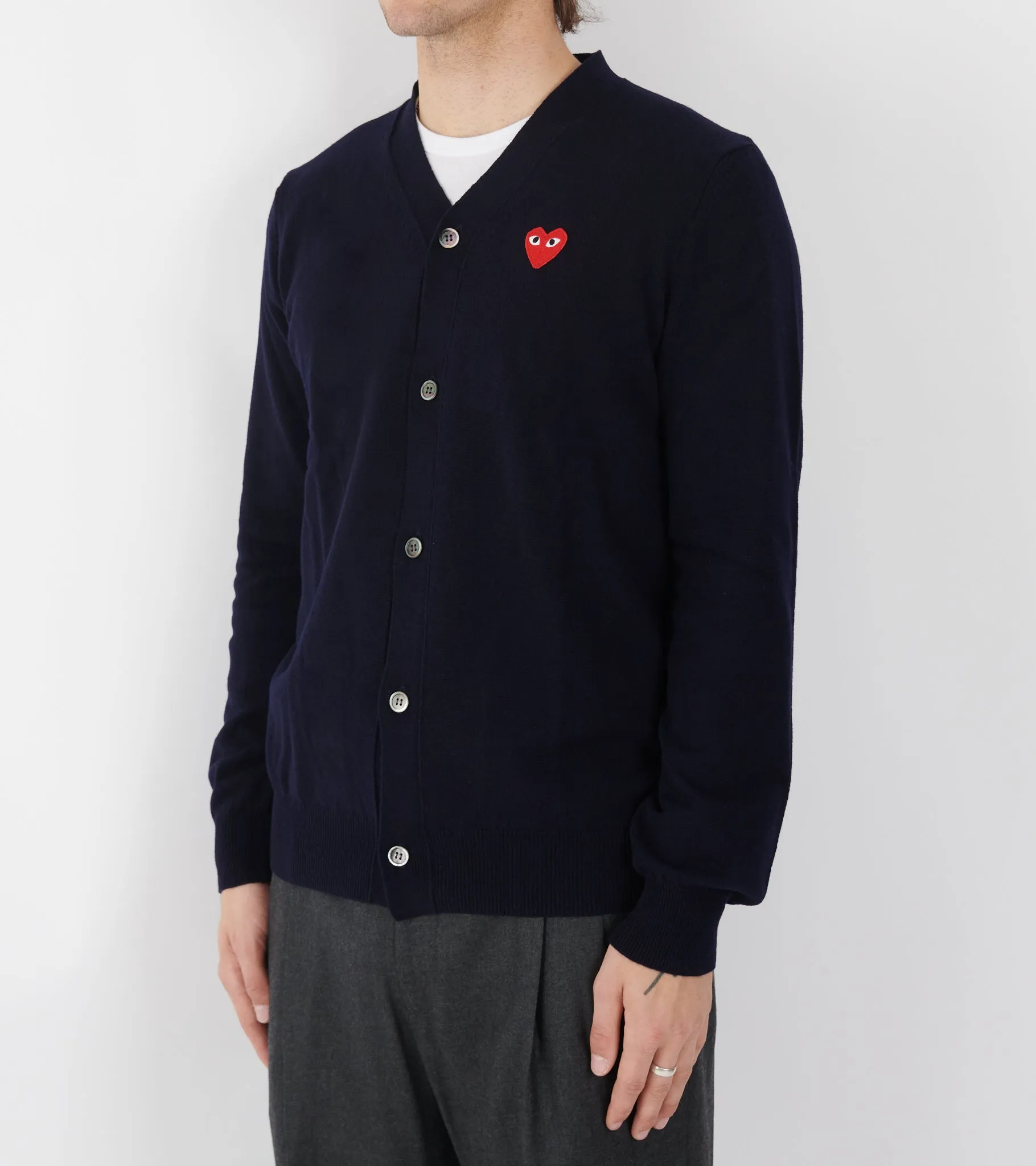 U Red Heart V-neck Cardigan Navy sold by Dr. Adams product image thumbnail 3