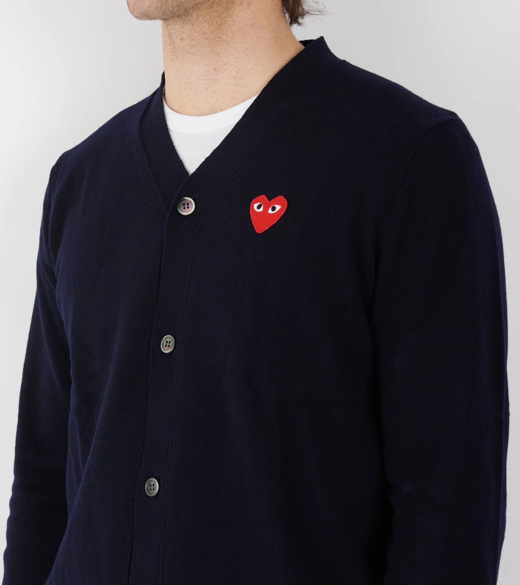 U Red Heart V-neck Cardigan Navy sold by Dr. Adams product image thumbnail 4