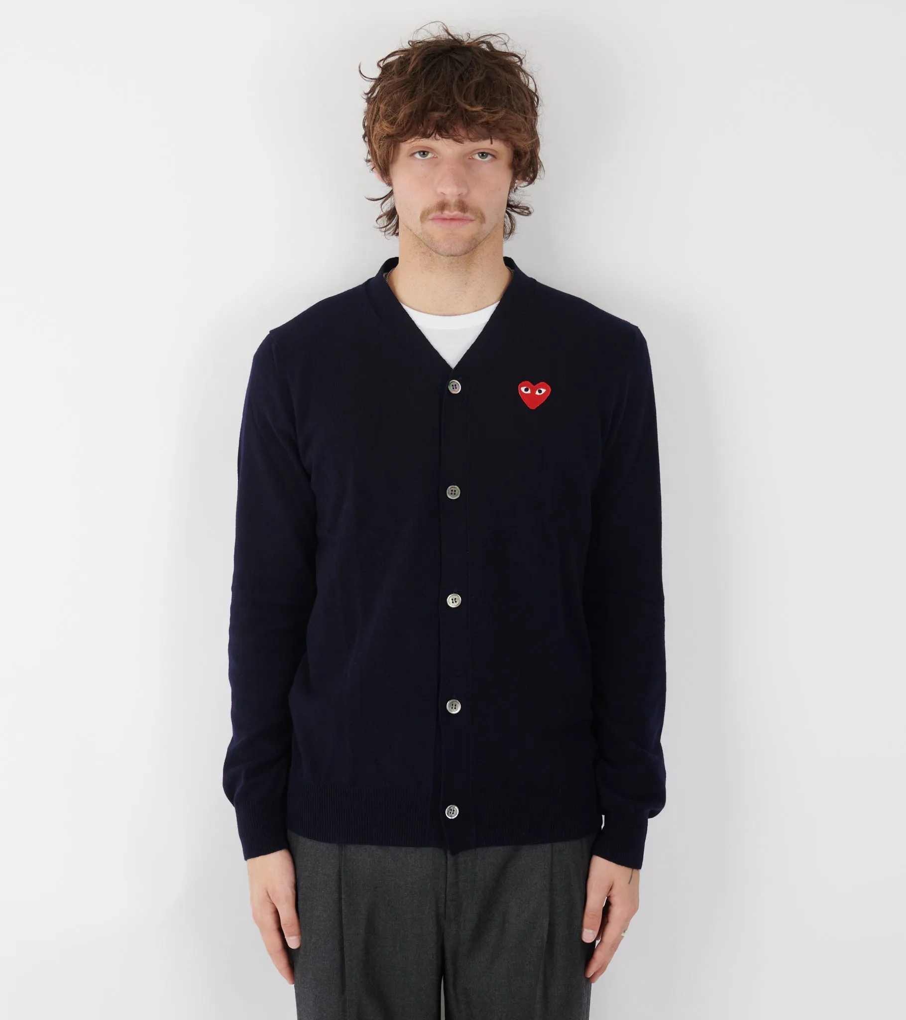 U Red Heart V-neck Cardigan Navy sold by Dr. Adams product image thumbnail 2