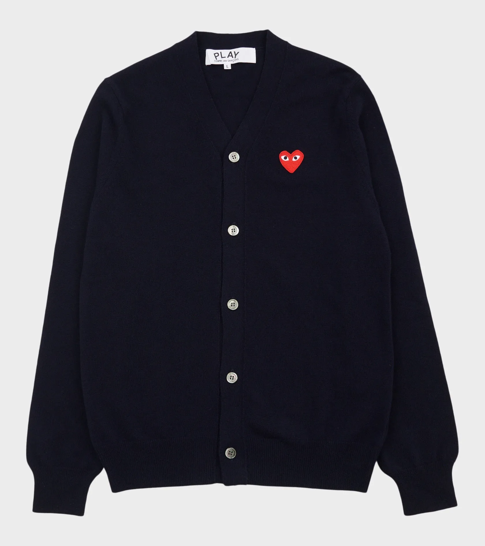 U Red Heart V-neck Cardigan Navy sold by Dr. Adams