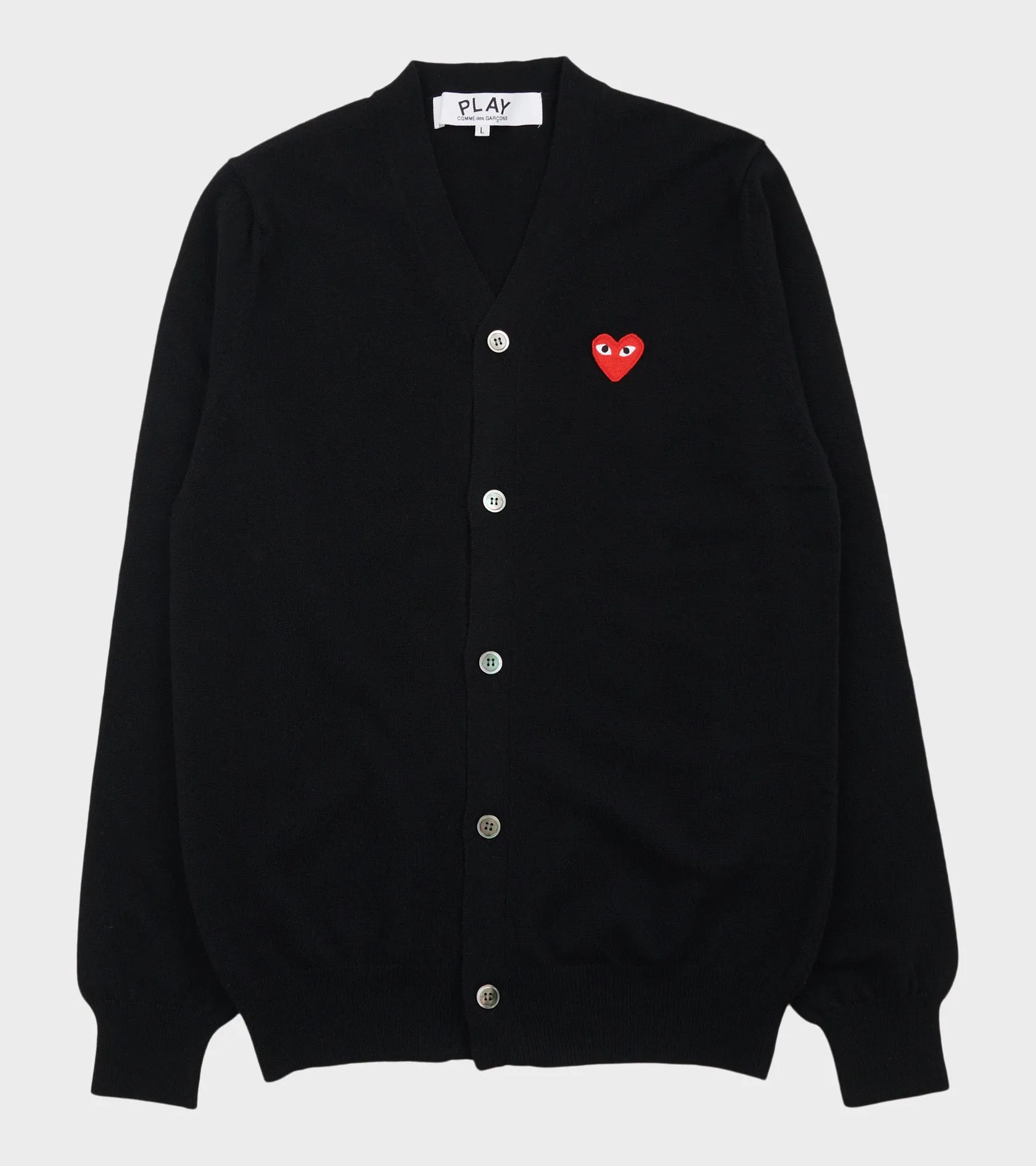 U Red Heart V-neck Cardigan Black sold by Dr. Adams