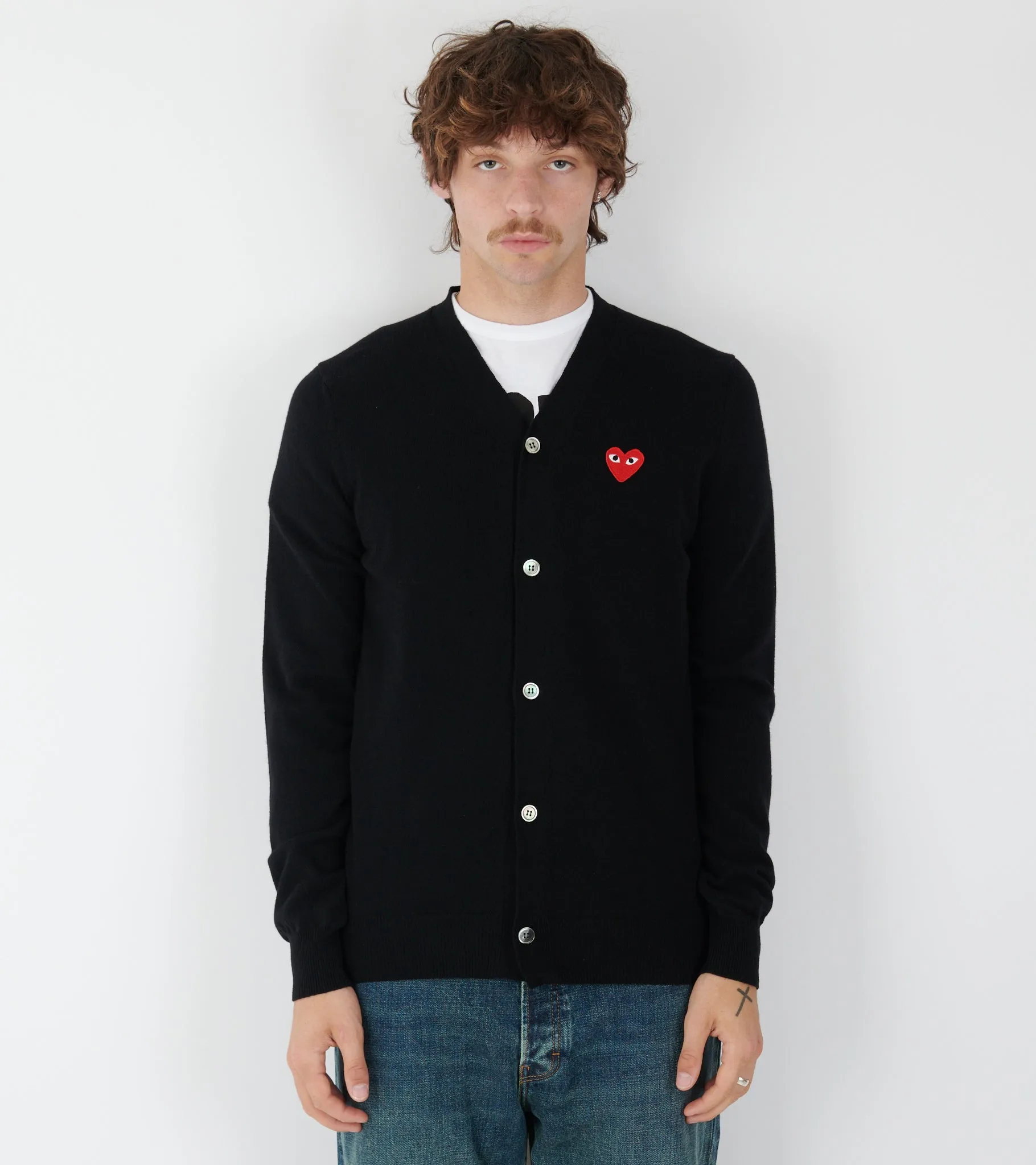 U Red Heart V-neck Cardigan Black sold by Dr. Adams product image thumbnail 2