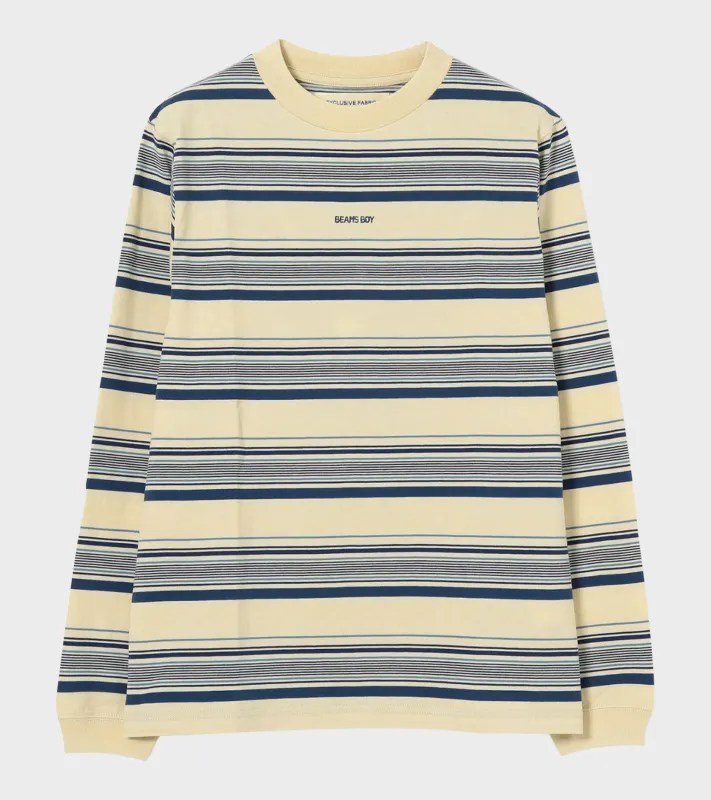 Mini Logo L/S T-shirt Ivory/Blue Stripes sold by Dr. Adams