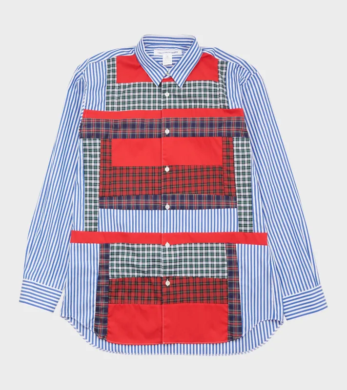 Checkered Patchwork Shirt Blue/Red/Green Mix sold by Dr. Adams