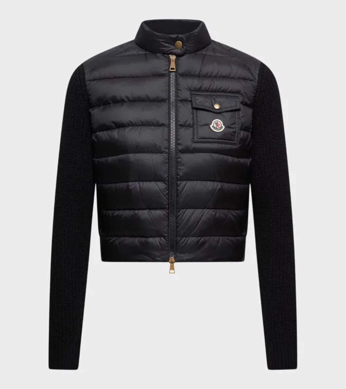 Padded Wool & Cashmere Zip Up Cardigan Black sold by Dr. Adams