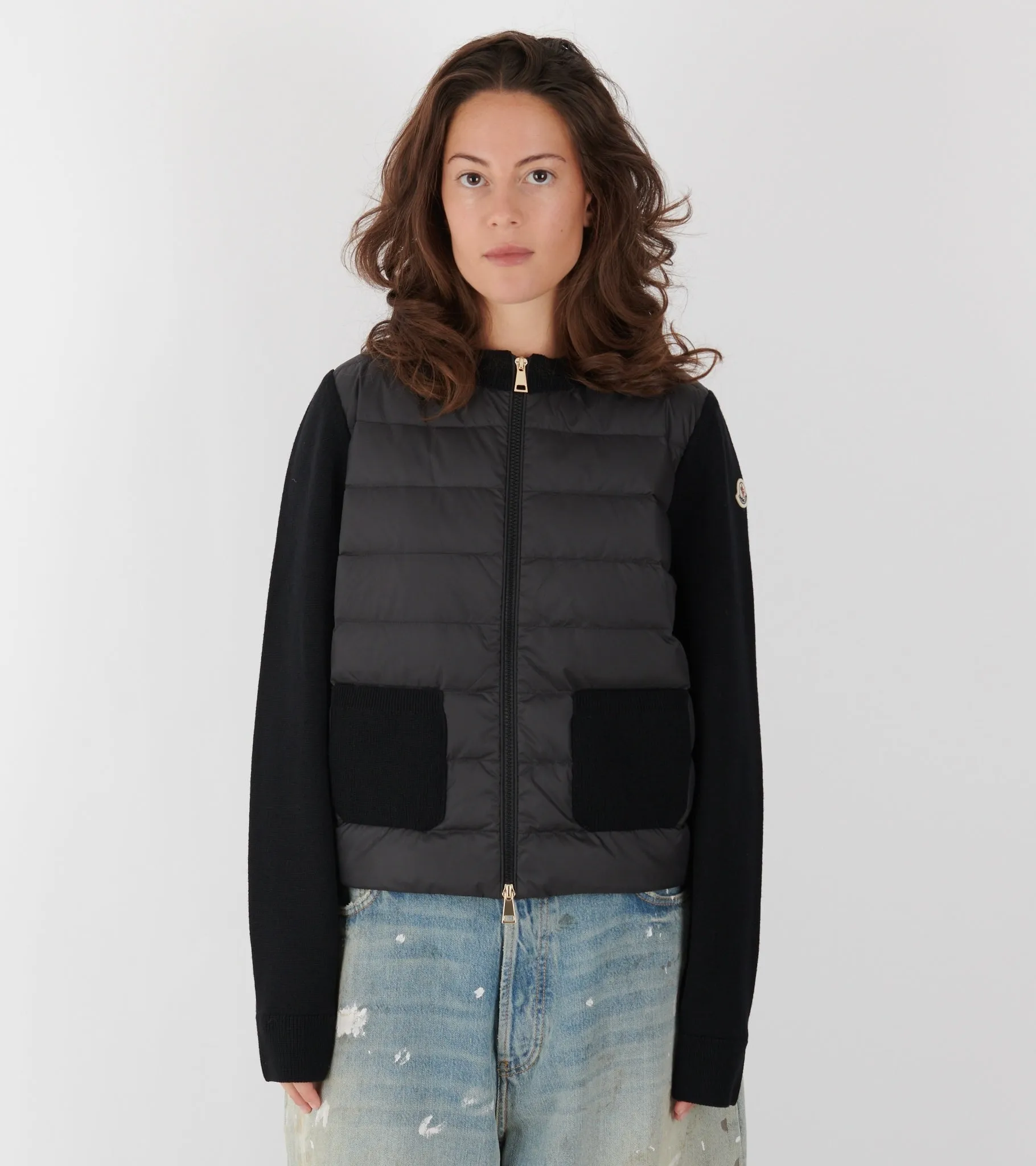 Padded Merino Wool Zip Up Cardigan Black sold by Dr. Adams product image thumbnail 2