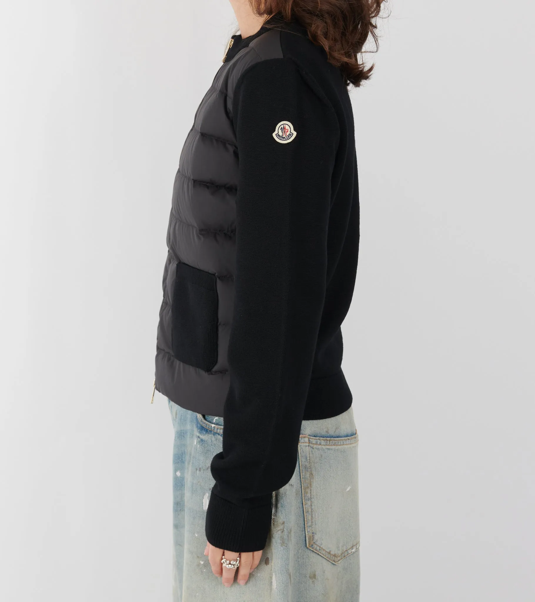 Padded Merino Wool Zip Up Cardigan Black sold by Dr. Adams product image thumbnail 3