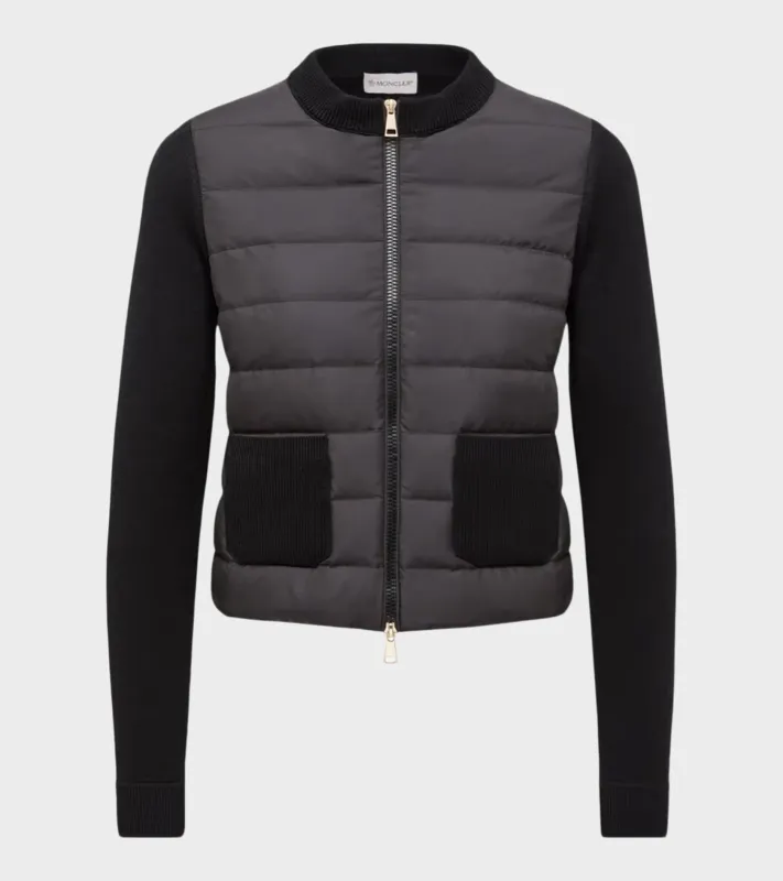 Padded Merino Wool Zip Up Cardigan Black sold by Dr. Adams