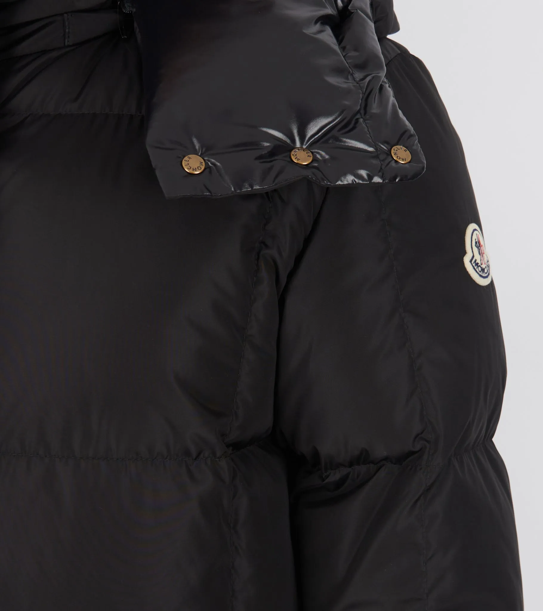 Litte Square Quilted Hooded Long Down Jacket Black sold by Dr. Adams product image thumbnail 4