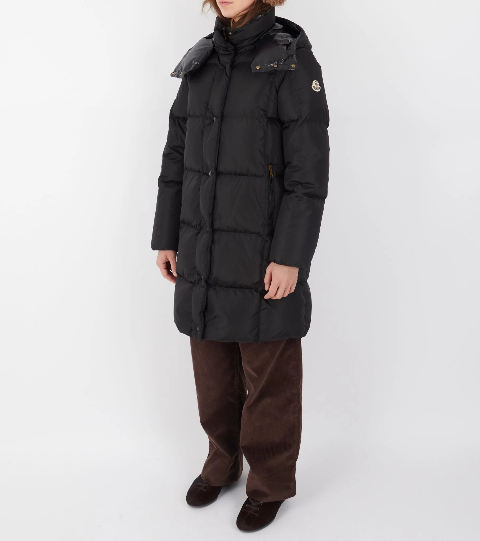Litte Square Quilted Hooded Long Down Jacket Black sold by Dr. Adams product image thumbnail 3
