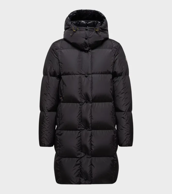 Litte Square Quilted Hooded Long Down Jacket Black sold by Dr. Adams