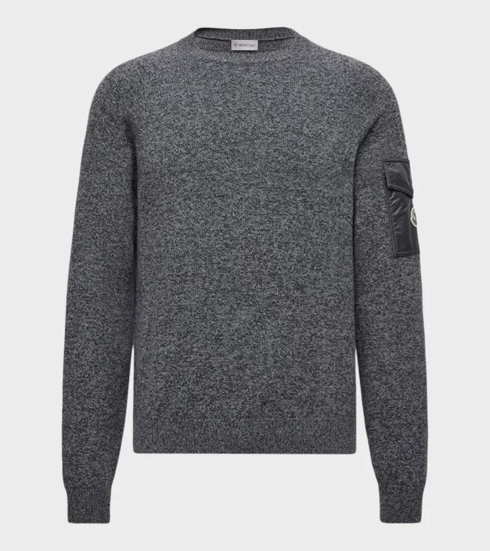 Mouliné Wool & Cashmere Jumper Dark Grey sold by Dr. Adams
