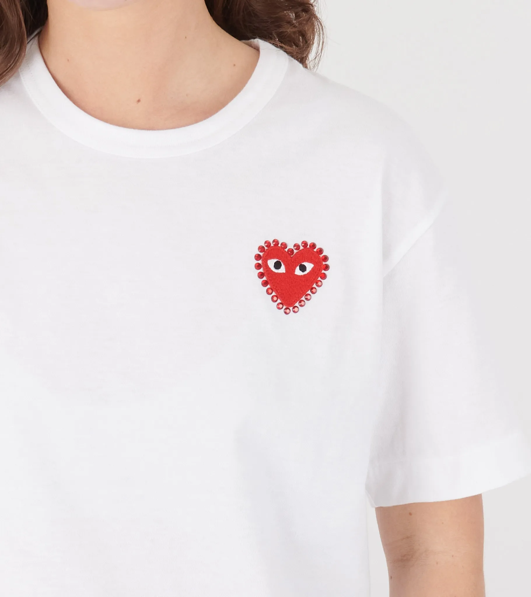 U Rhinestone Red Heart T-shirt White sold by Dr. Adams product image thumbnail 3