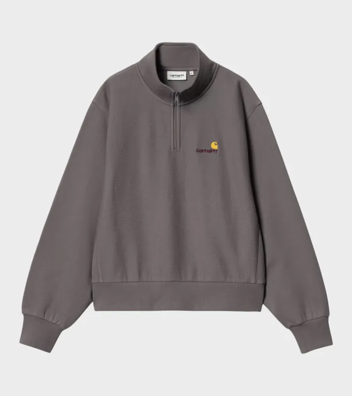 W American Script High Neck Sweat Porphyry sold by Dr. Adams