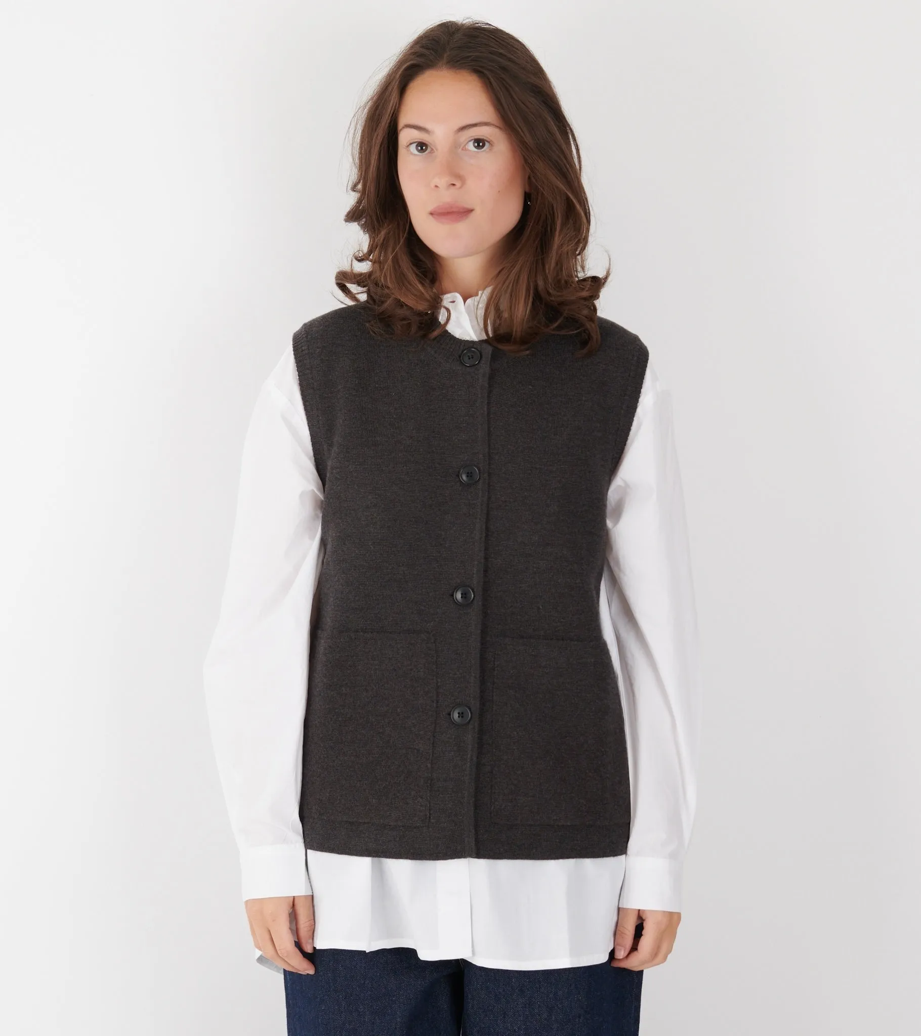 Elva Vest Dark Brown Melange sold by Dr. Adams product image thumbnail 2