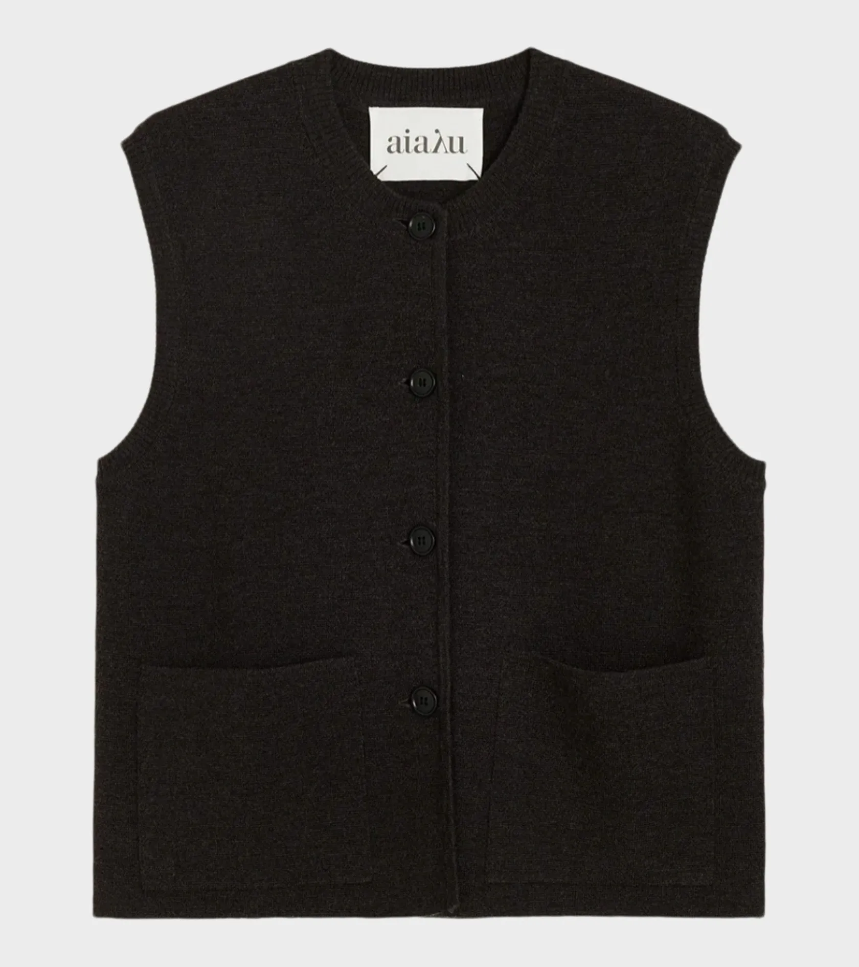 Elva Vest Dark Brown Melange sold by Dr. Adams