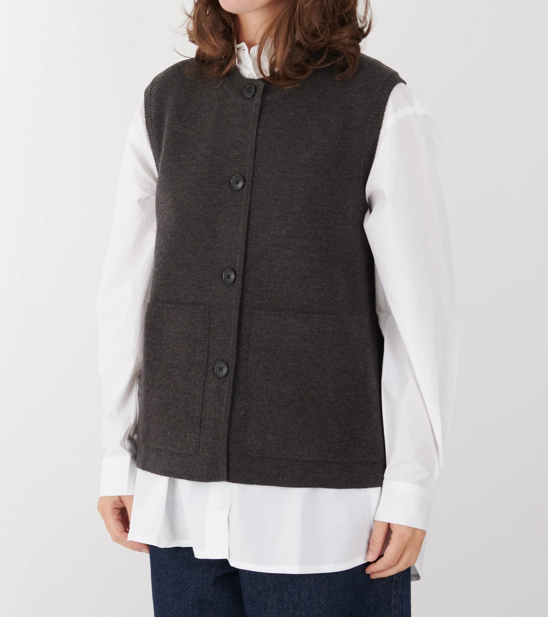 Elva Vest Dark Brown Melange sold by Dr. Adams product image thumbnail 3
