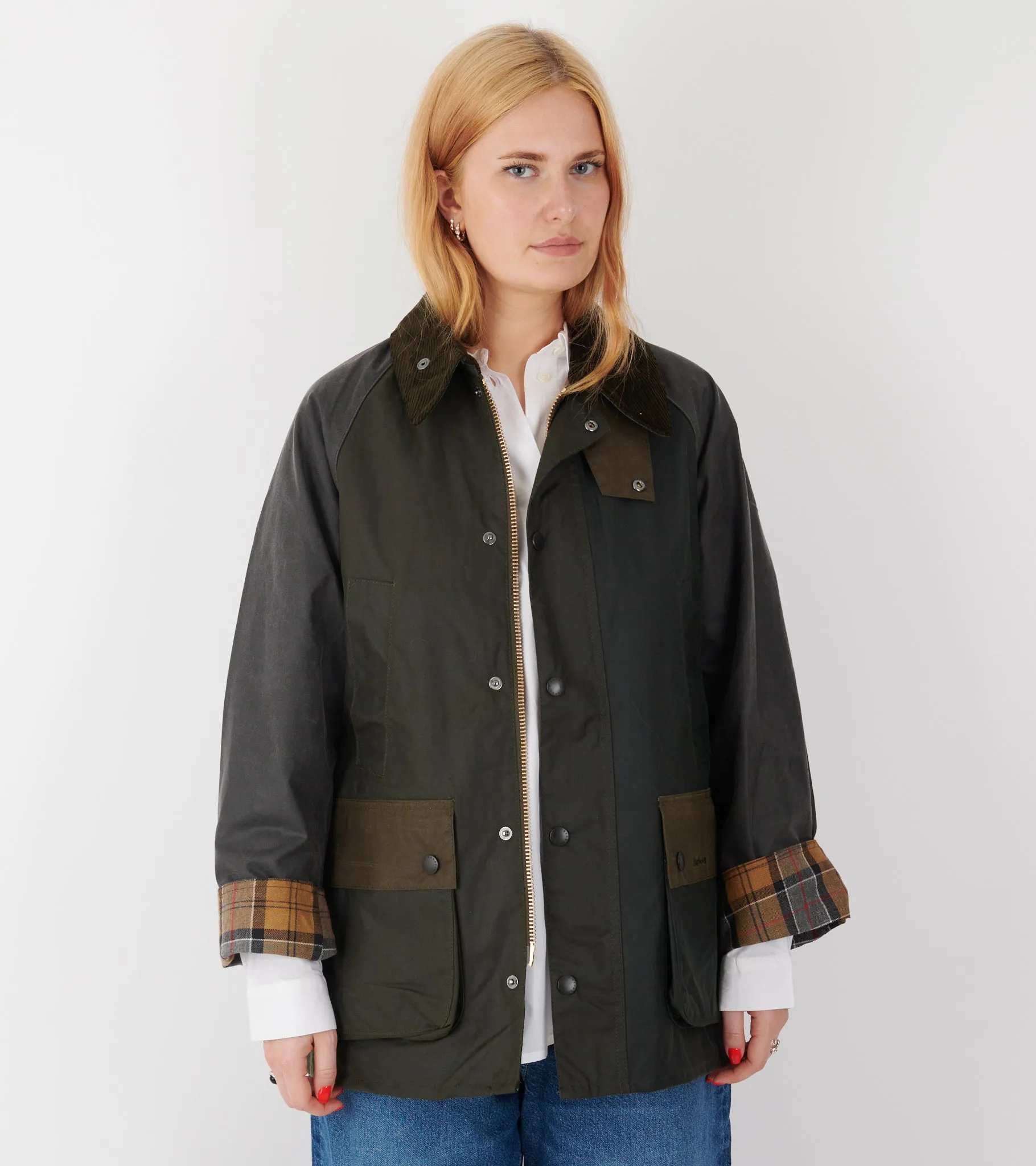 Barbour Patchwork OS Sage Bedale Wax Jacket sold by Dr. Adams product image thumbnail 2