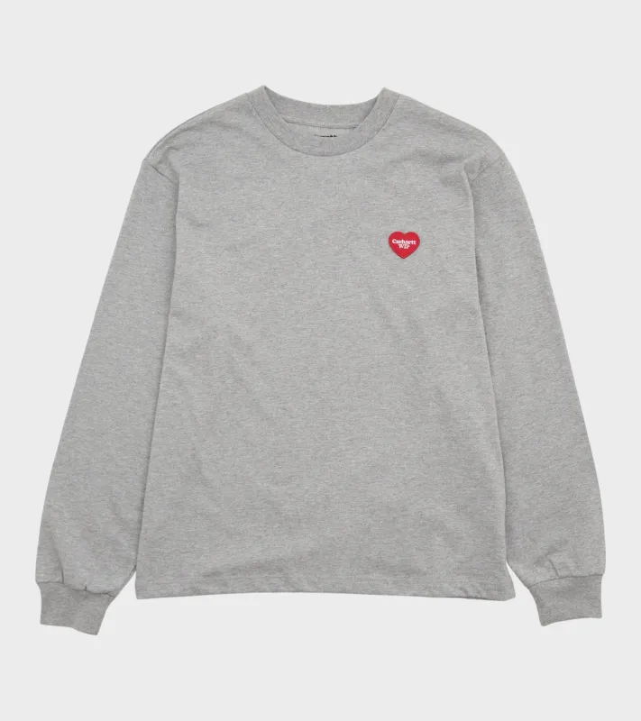 W L/S Heart Patch T-shirt Grey Heather sold by Dr. Adams