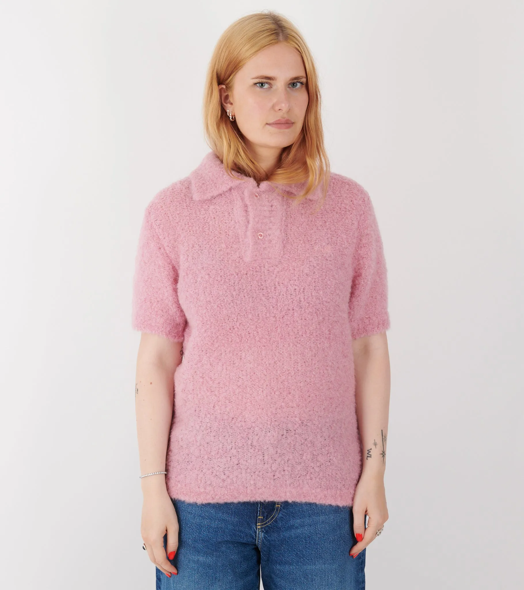 Alpaca S/S Polo Knit Light Pink sold by Dr. Adams product image thumbnail 2