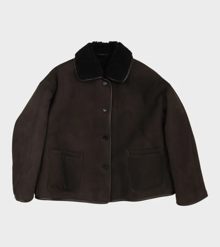 Suede Back Curly Hair Avis Jacket Chocolate sold by Dr. Adams