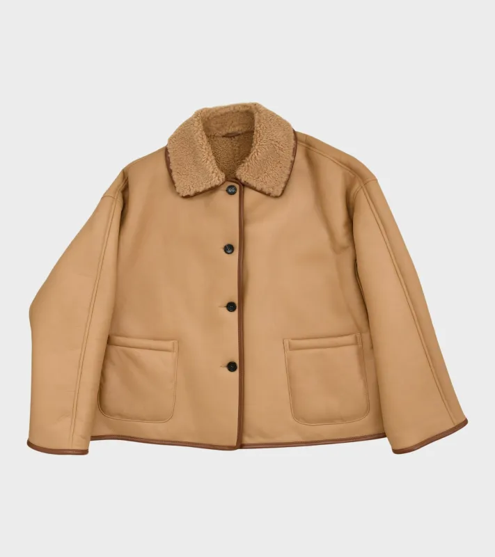 Leather Back Curly Avis Jacket Tan sold by Dr. Adams