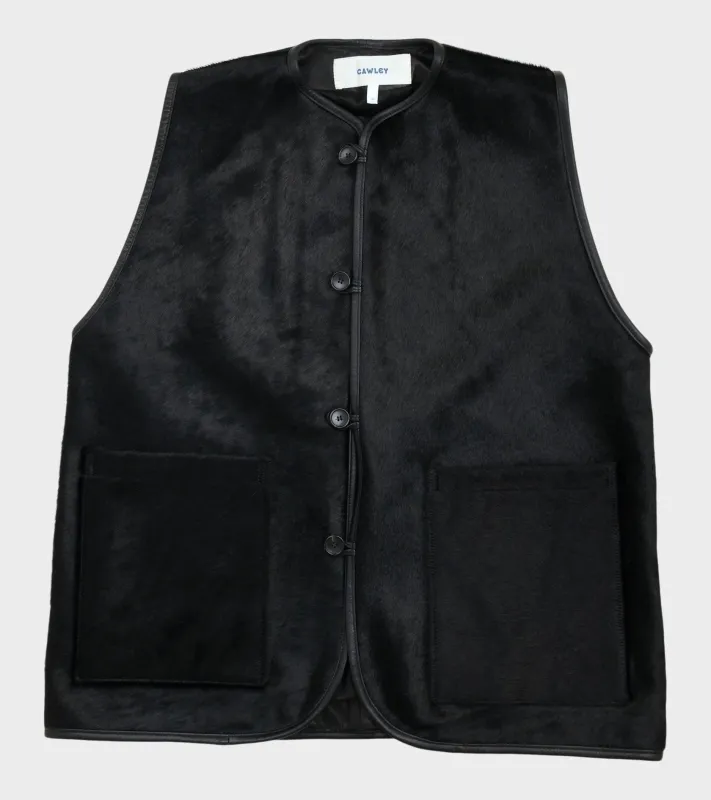 Hair On Leather Hide River Vest Black sold by Dr. Adams