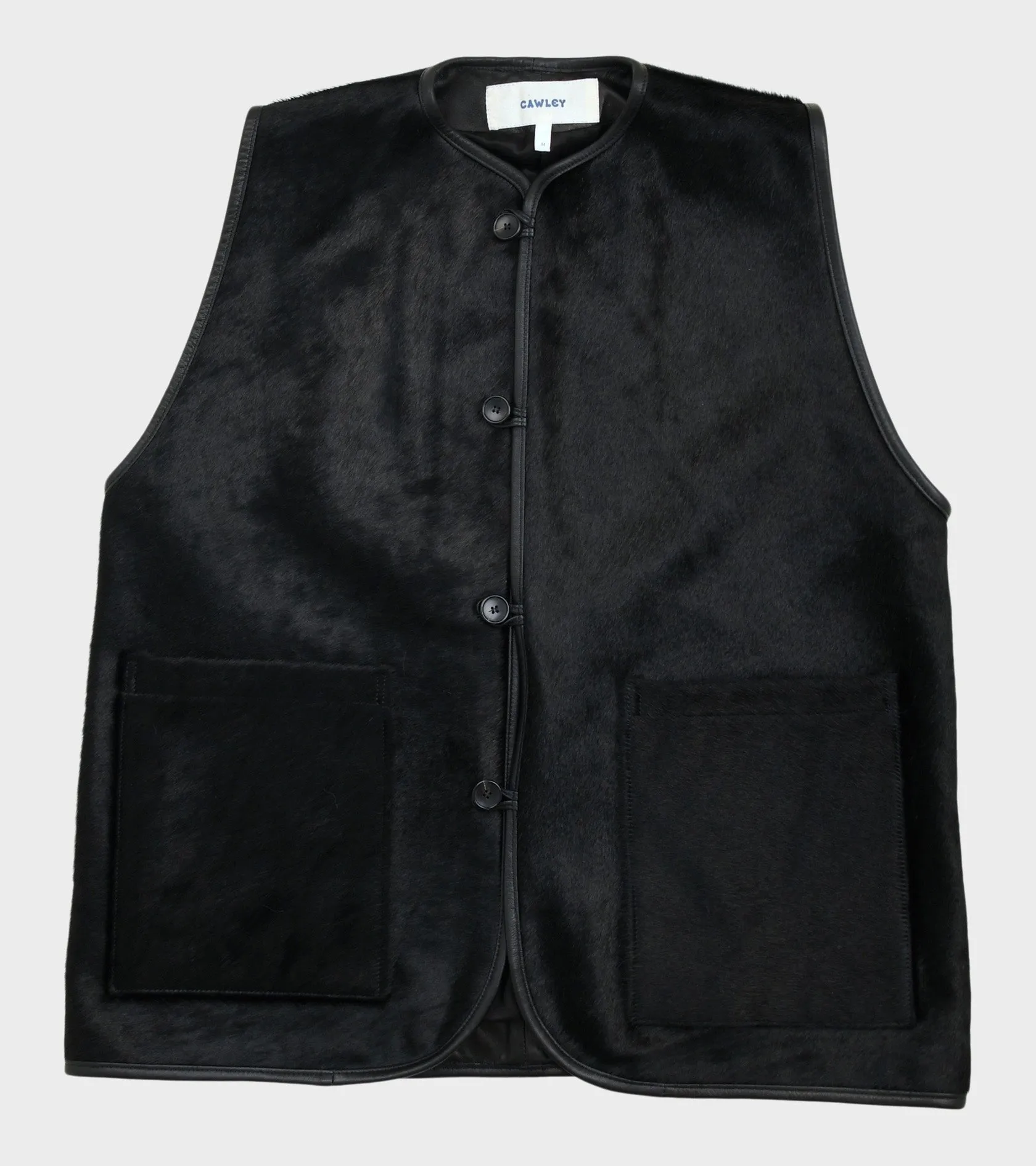 Hair On Leather Hide River Vest Black sold by Dr. Adams