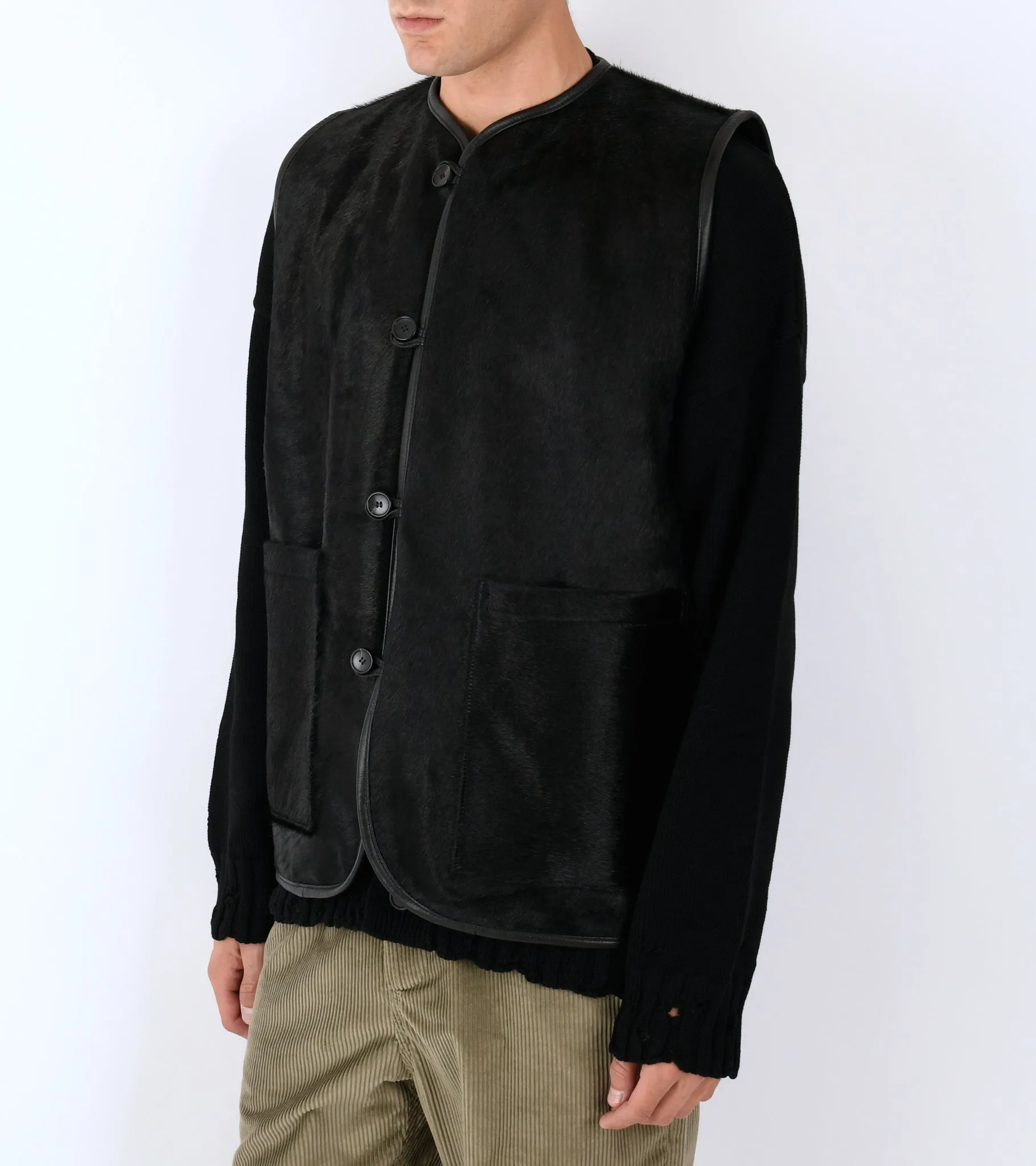 Hair On Leather Hide River Vest Black sold by Dr. Adams product image thumbnail 4