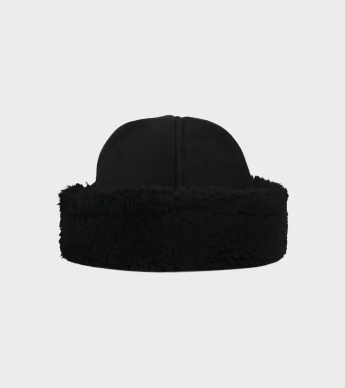 Suede Back Curly Hair Cap Black sold by Dr. Adams