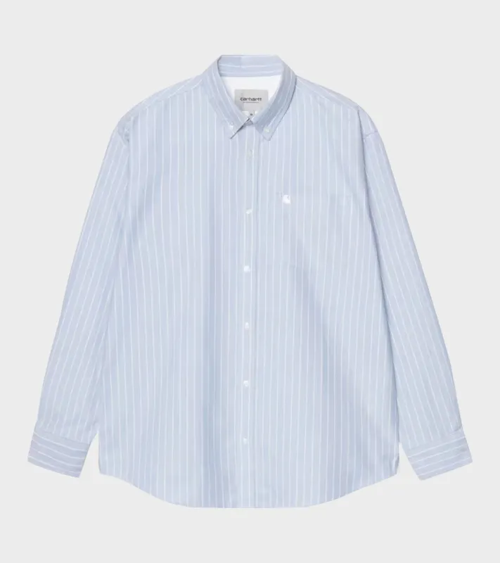 L/S Cassel Stripe Shirt Bleach/White sold by Dr. Adams