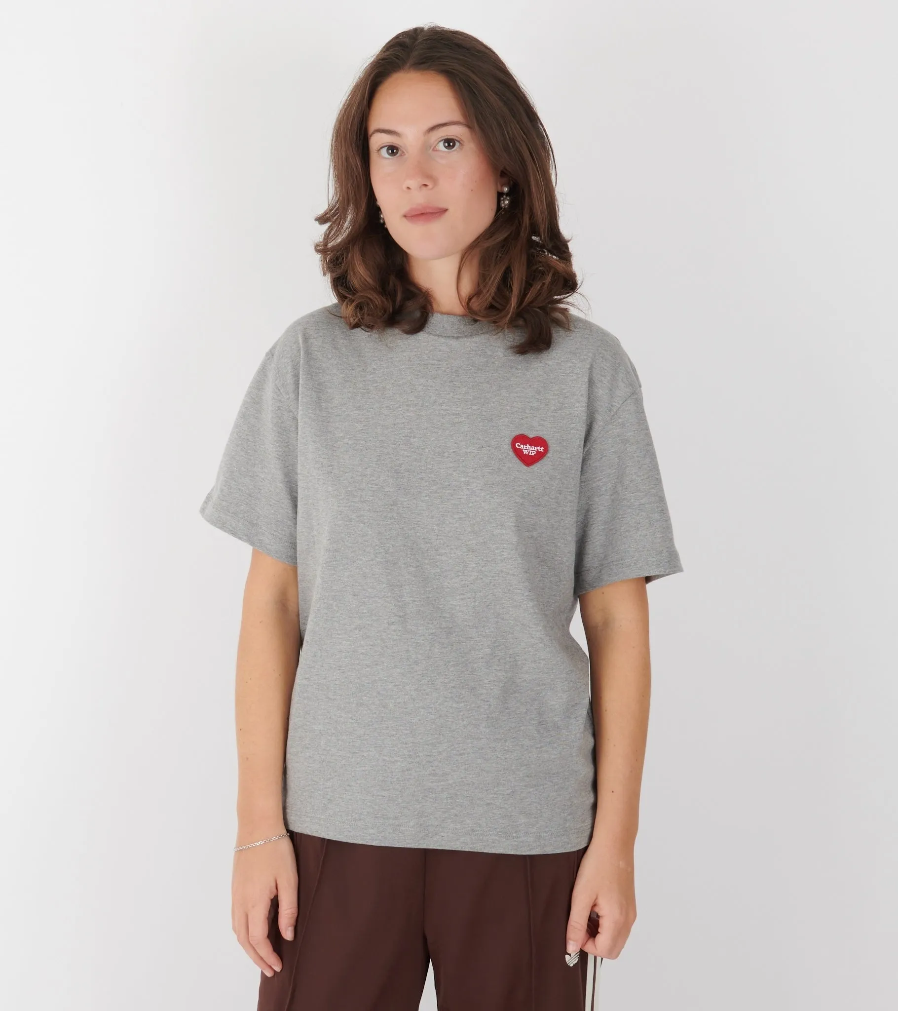 W S/S Heart Patch T-shirt Grey Heather sold by Dr. Adams product image thumbnail 3